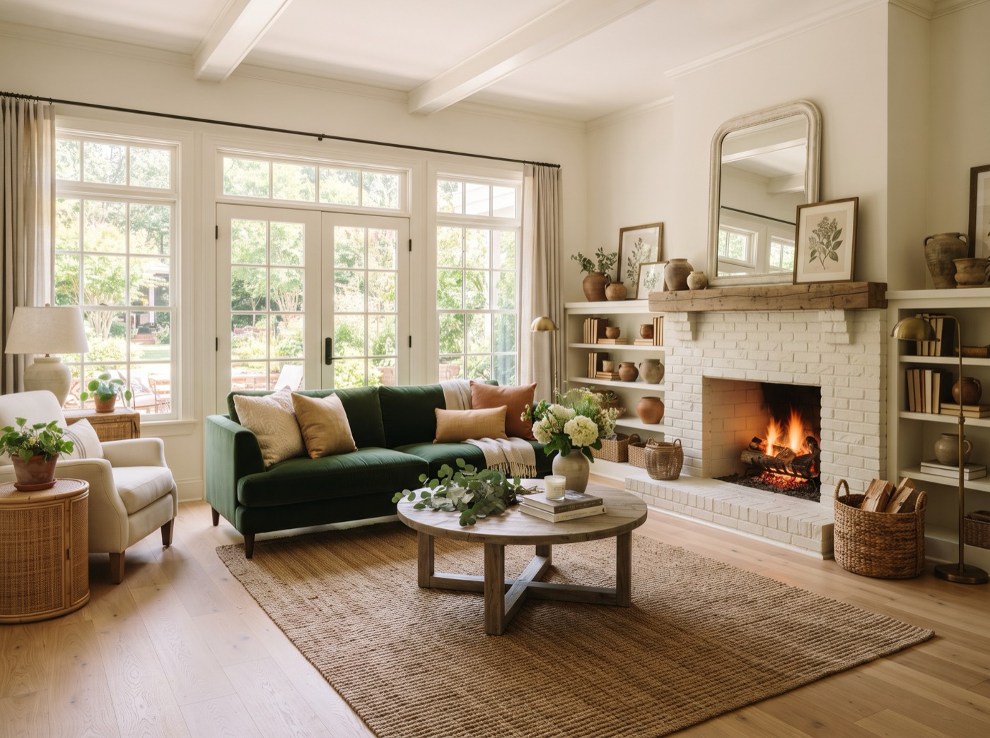 Staged living room ready for listing photos